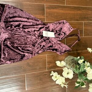 Zara Velvet Halter Dress in Deep Burgundy